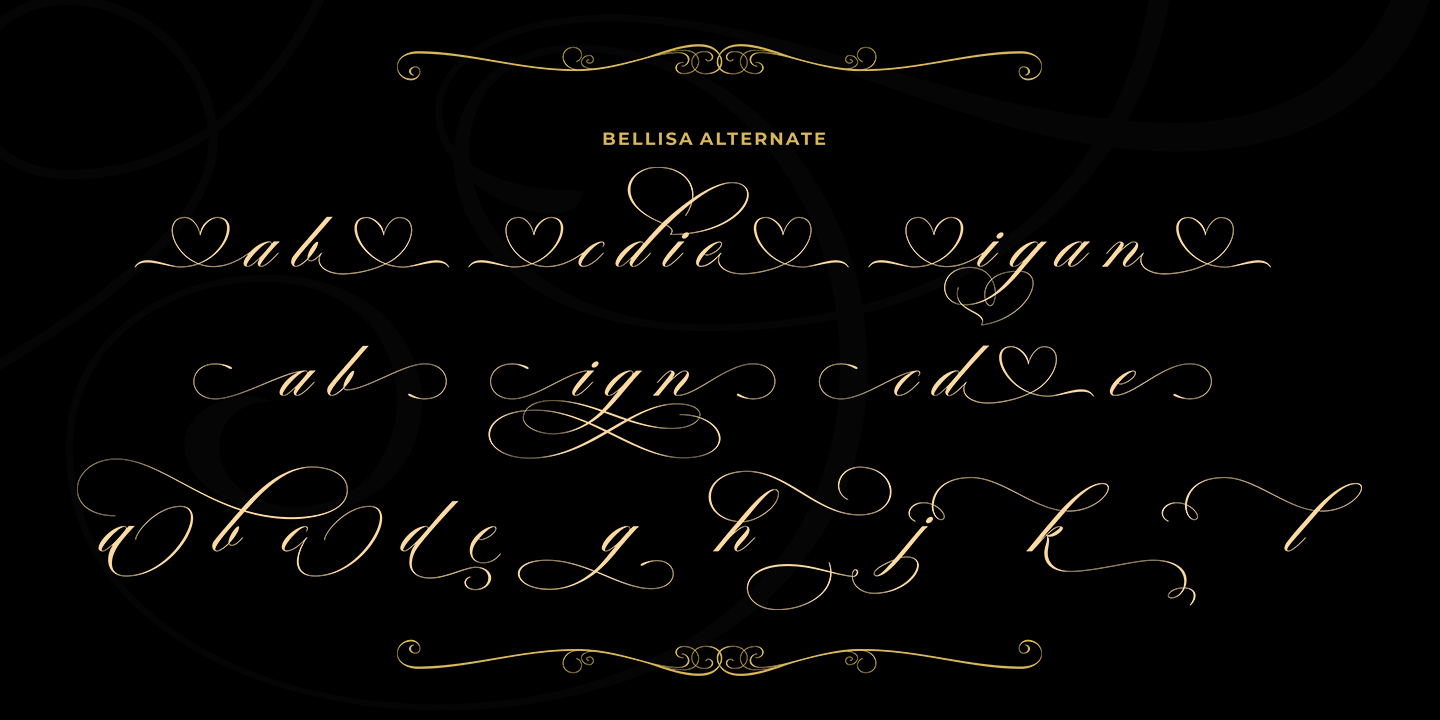 Ejemplo de fuente Bellisa Script #5